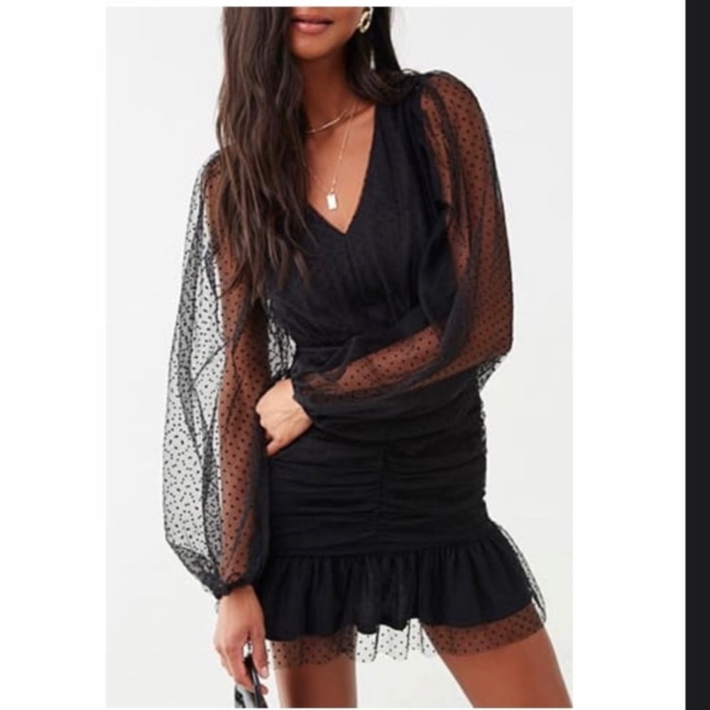 🖤 Forever 21 Clip Dot Mini Dress 👗